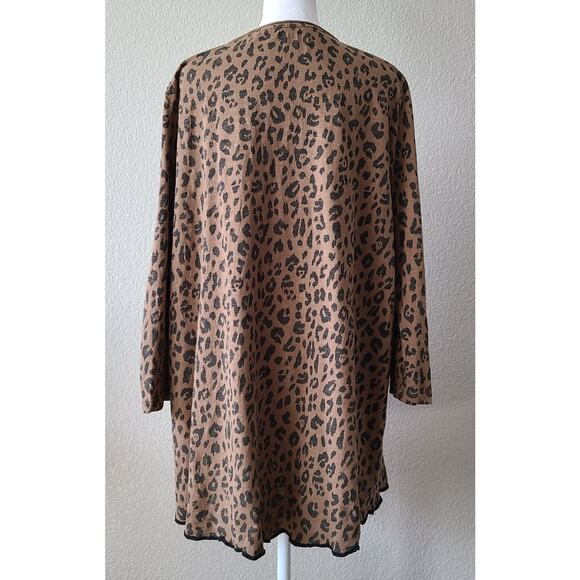 Karyn Seo Embroidered Floral Relaxed Shirt Sz Large Animal Print Tunic Cotton - Picture 3 of 12